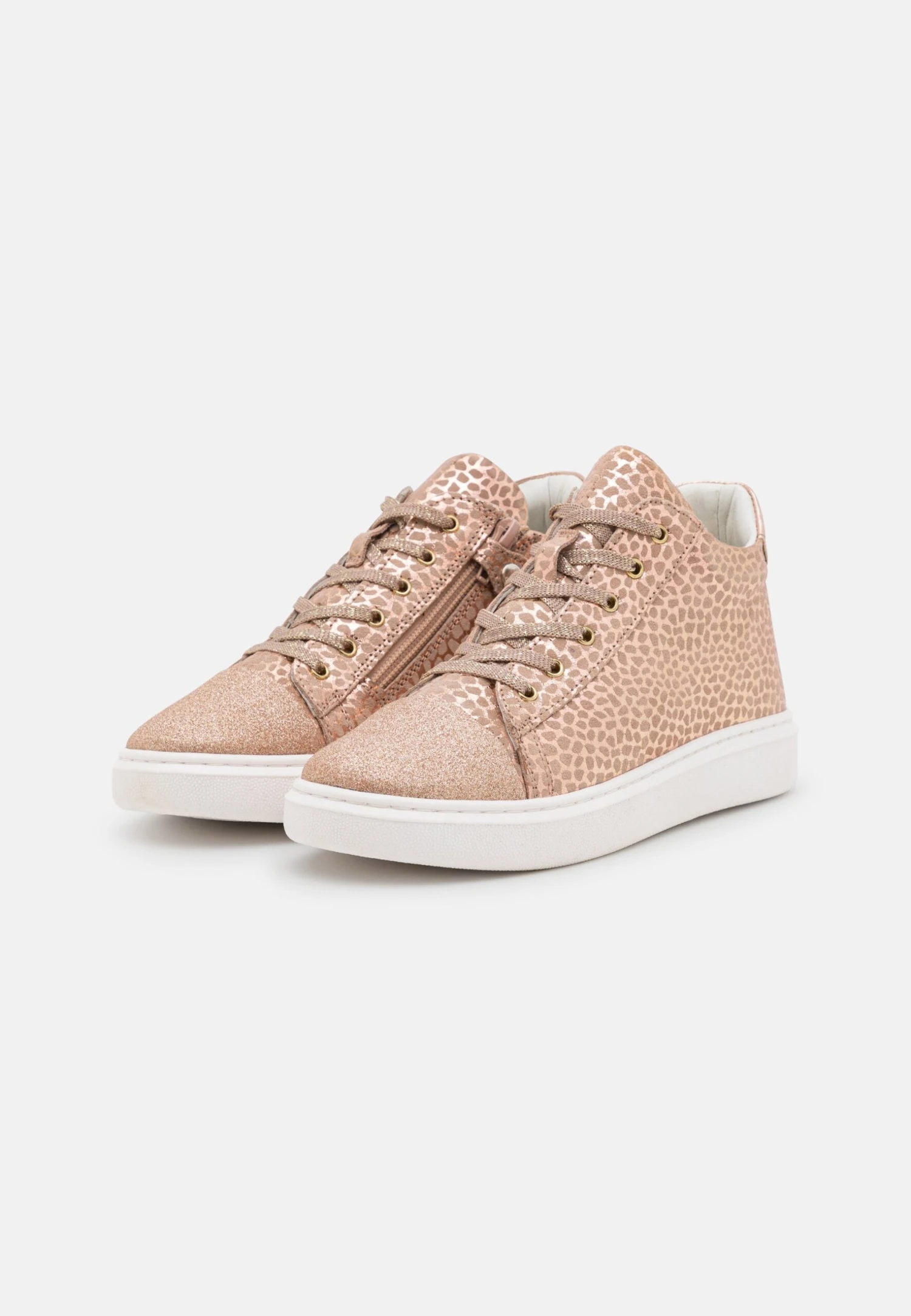 Friboo Leather - Sneakers Hoog - Rose Gold 2 Friboo Leather - Sneakers Hoog - Rose Gold - Afbeelding 2